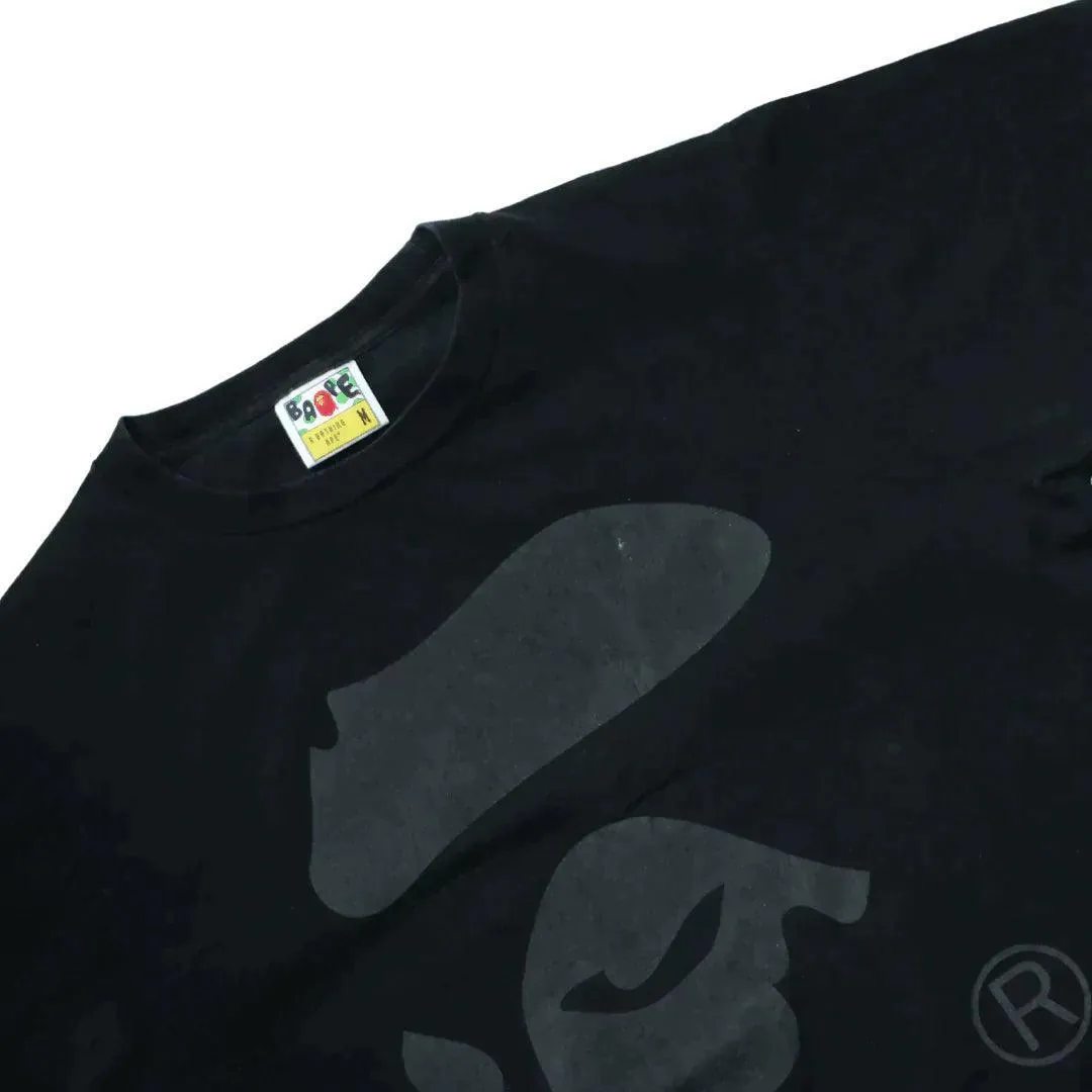 A BATHING APE NOIR COLLEGE TEE  (M)