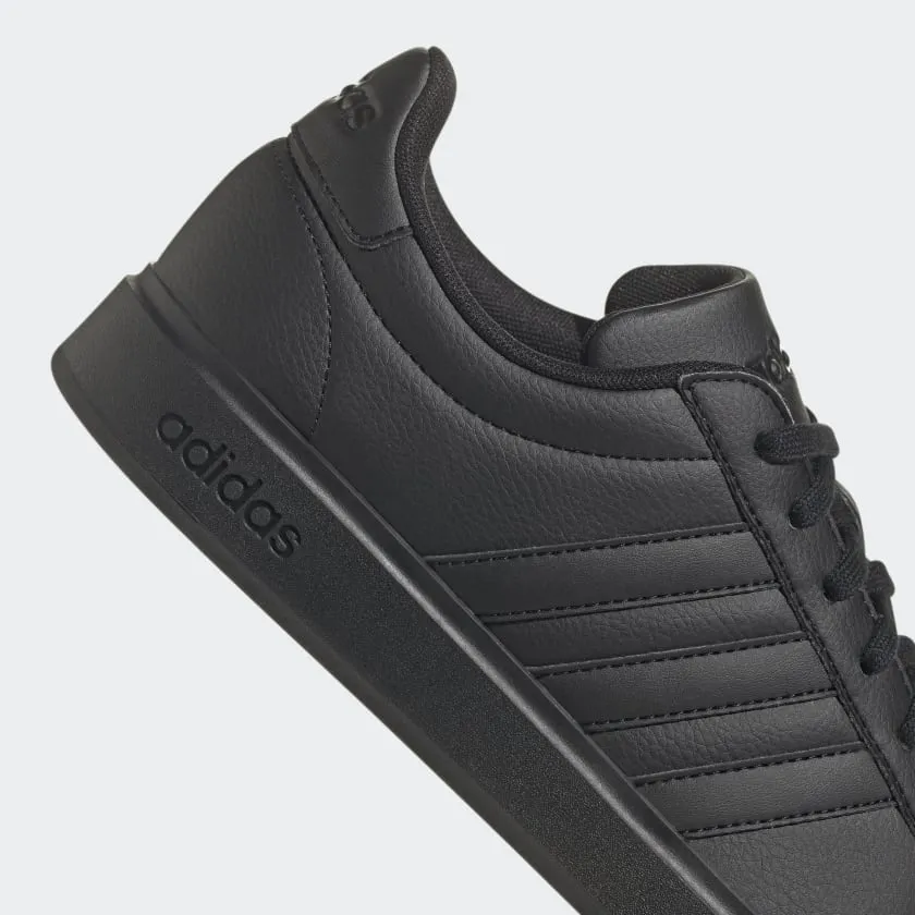 ADIDAS MEN'S GRAND COURT TRIPLE BLACK SNEAKER SHOES