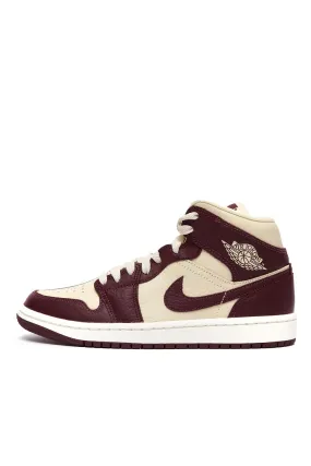 Air Jordan Womens 1 Mid SE Shoes 'Split Beach Cherrywood'