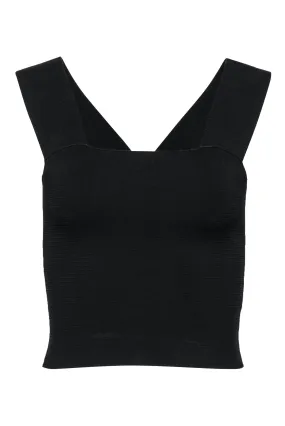 A.L.C. - Black Ribbed Sleeveless Crop Tank Sz XS