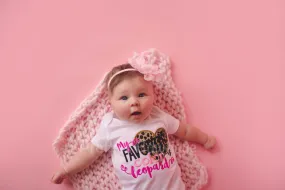 Baby girls My favorite color is lepoard shirt or bodysuit and headband -- Bodysuit or t shirt baby, toddler, children