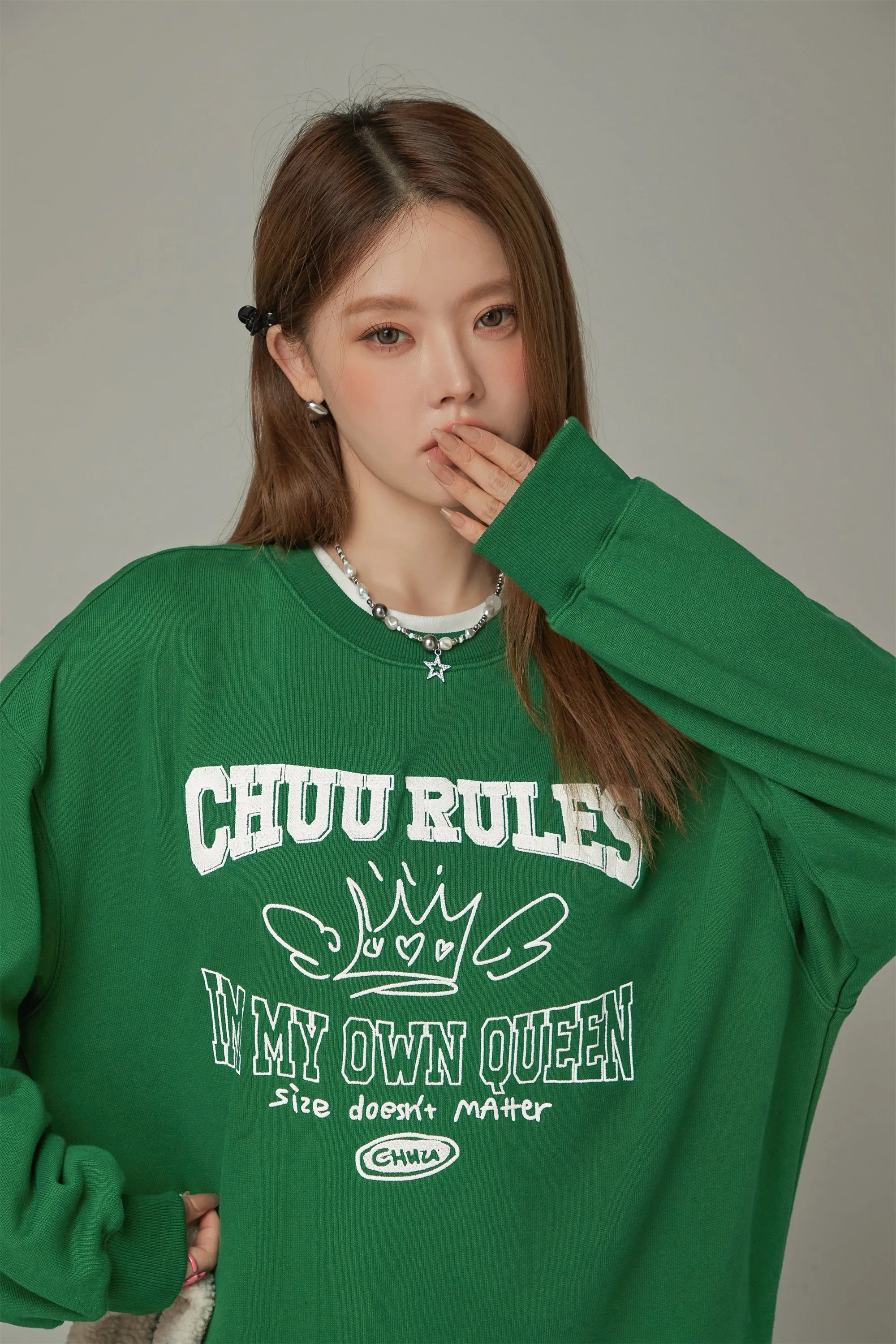 Be My Own Queen Lettering Loose Fit Sweatshirt