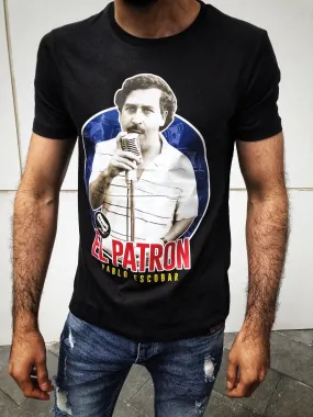 Black Escobar El Patron Printed T-Shirt OT10 Streetwear T-Shirts