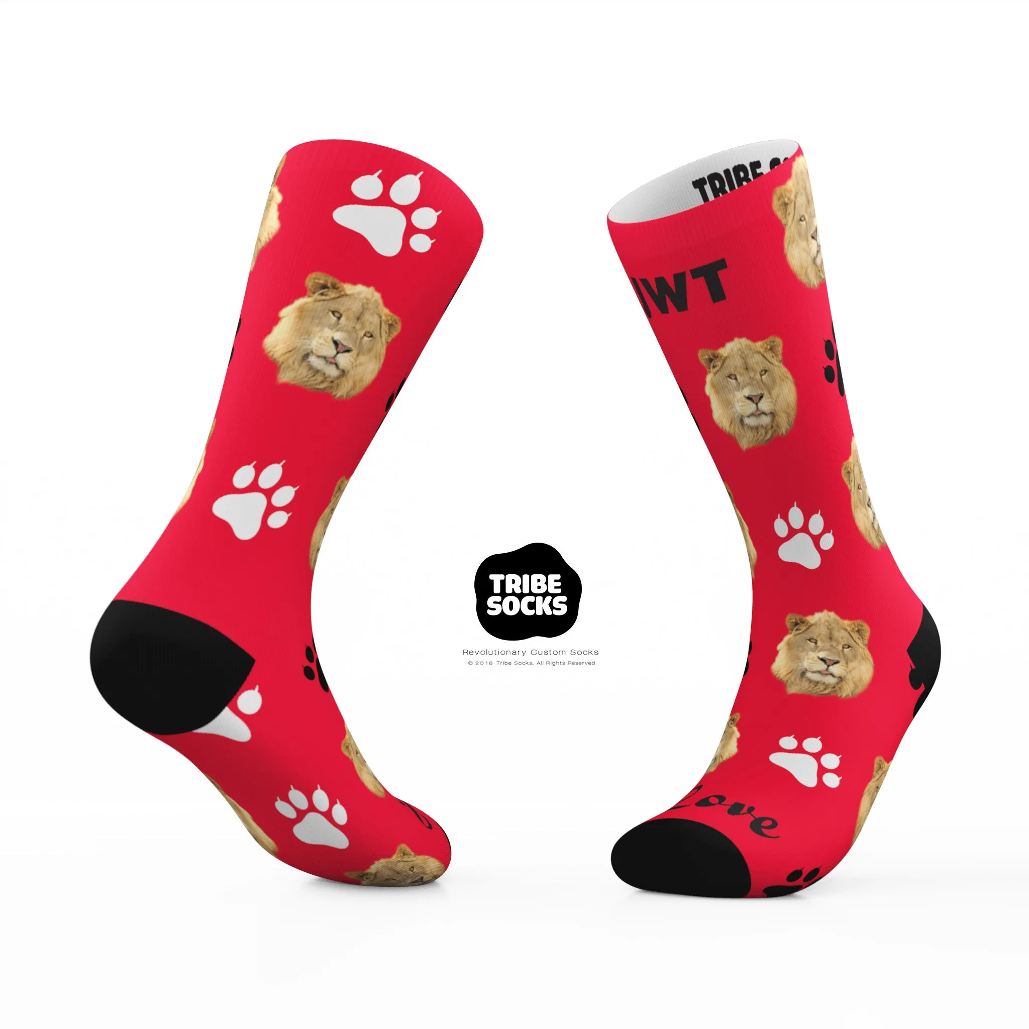 Black Jaguar-White Tiger Crew Socks