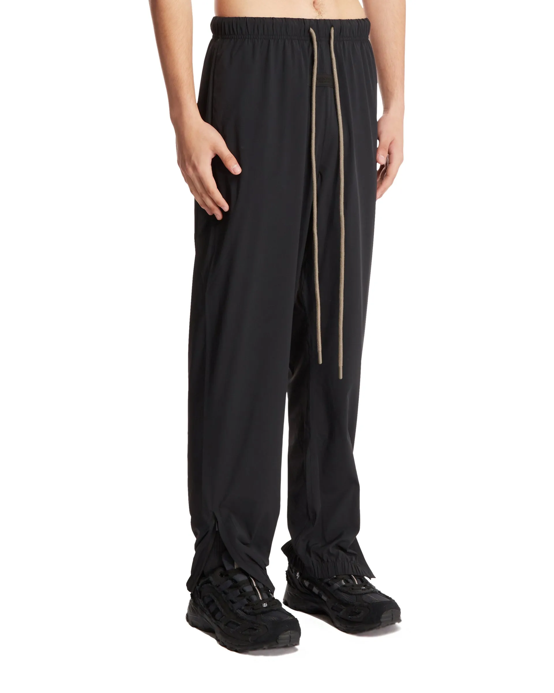 Black Nylon Track Pants