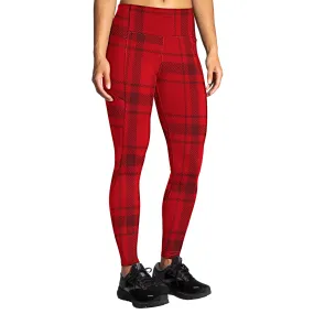 Brooks Women's Moment Tight Run Merry Plaid