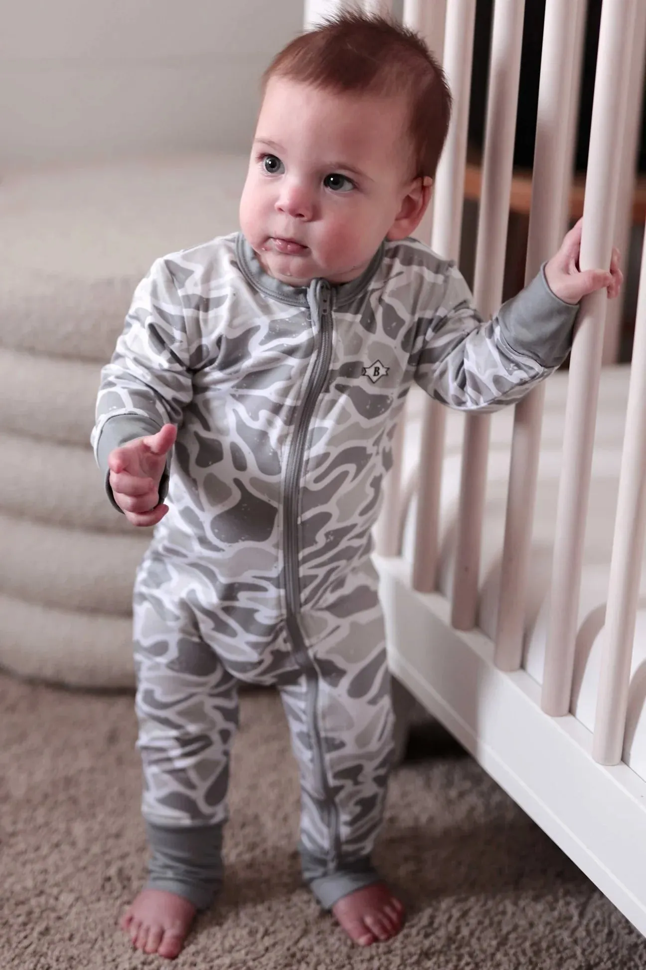 Burlebo White Camo Baby Zip Up