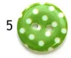 Button, resin, 18mm, dots in various colours