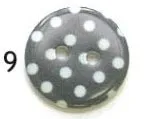 Button, resin, 18mm, dots in various colours