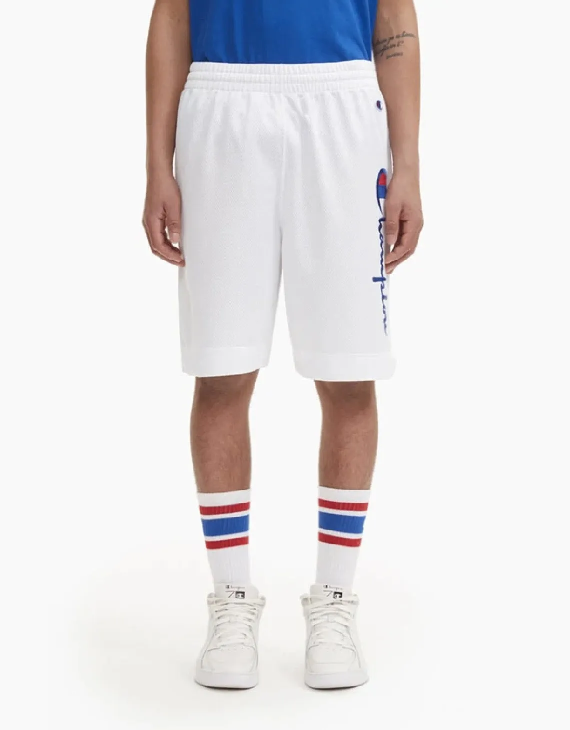 CHAMPION EUROPE BASKETBALL MESH SCRIPT LOGO SHORTS WHITE