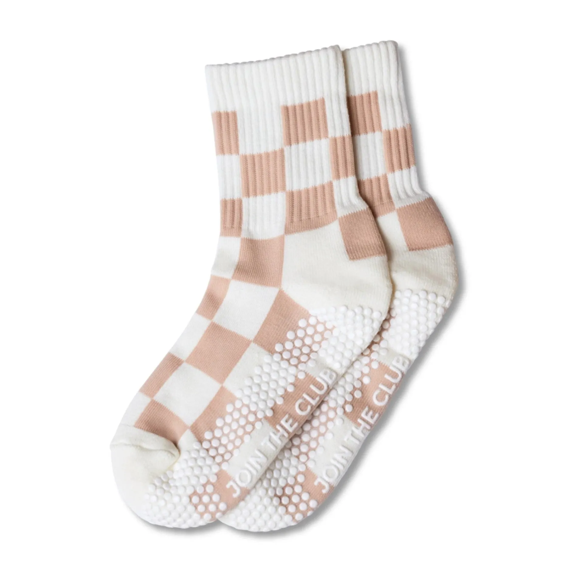 Checkered Crew Grip Socks (Barre / Pilates)