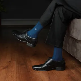 Cosmic Ribbed Formal Socks - Navy