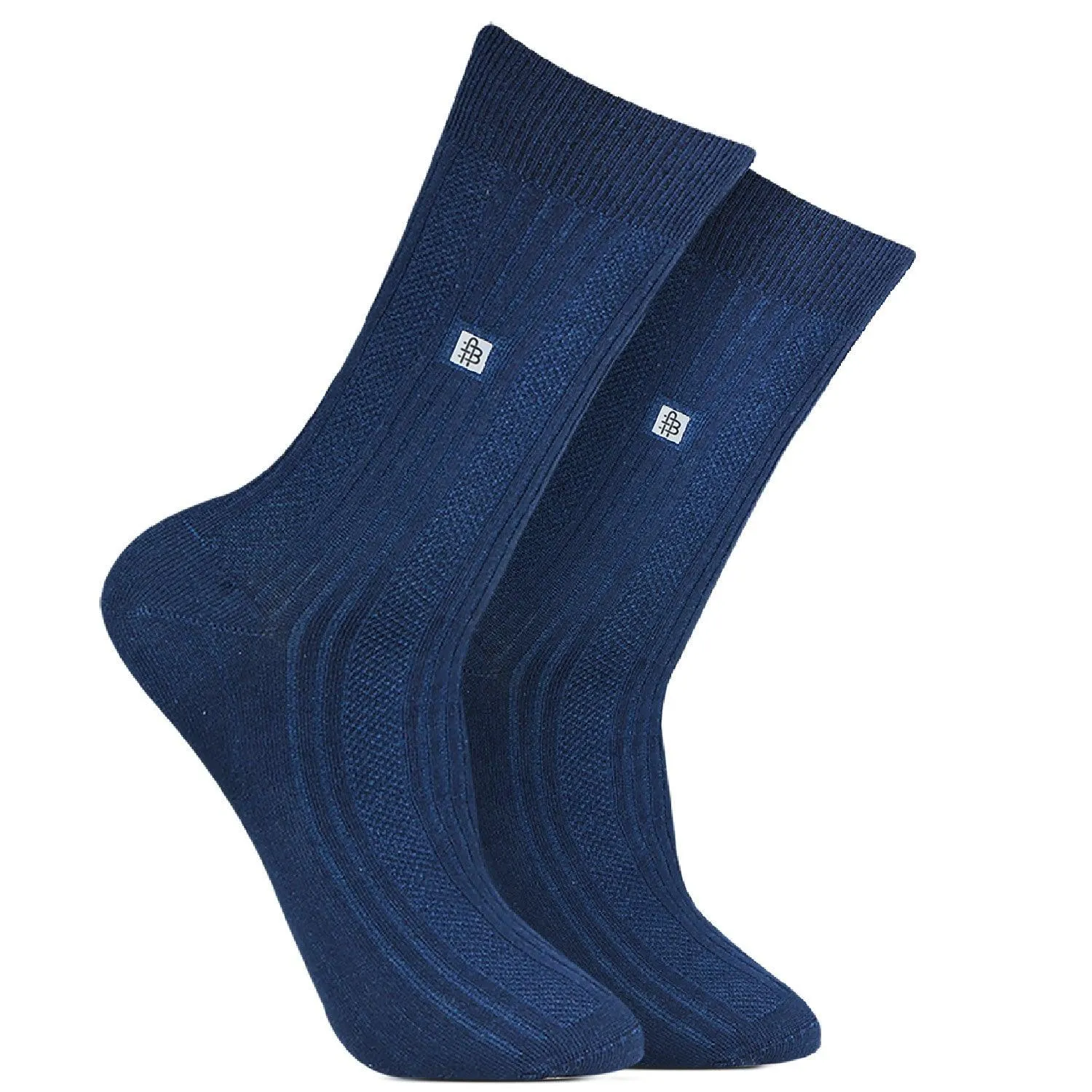 Cosmic Ribbed Formal Socks - Navy