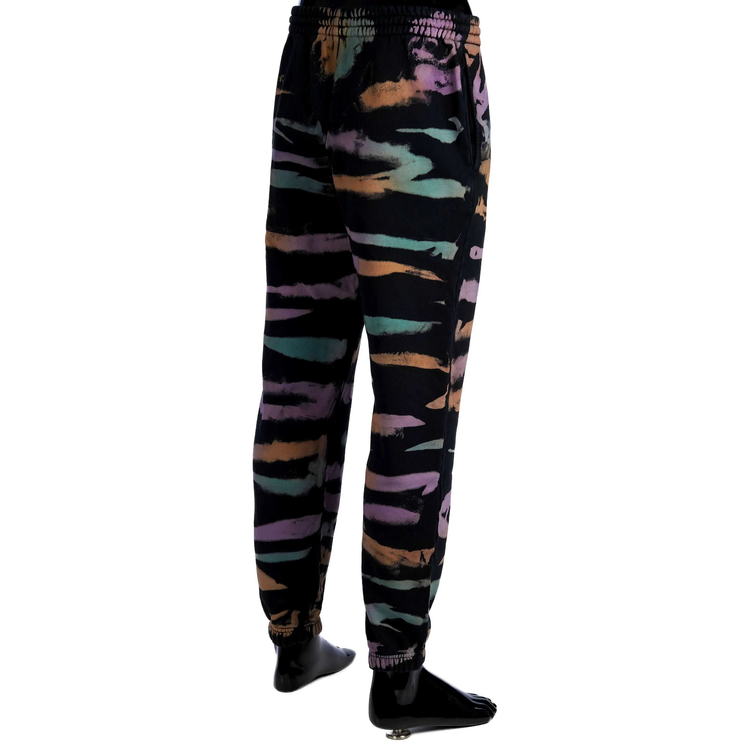 Embroidered Trackpants In Multi Color Cotton With Print