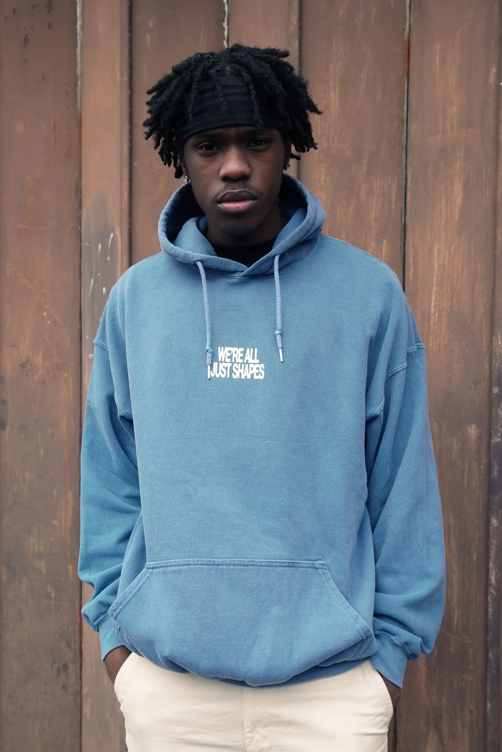 KBAR X UN:IK 'Shapes' Vintage Washed Hoodie - Slate Blue