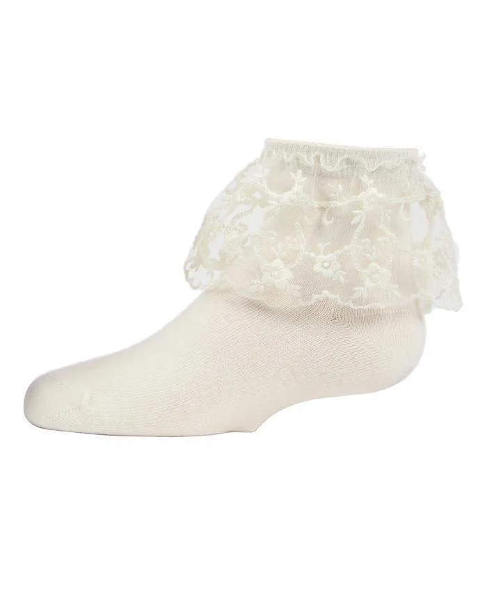 MeMoi Petite Floral Lace Anklet Sock Style: MKF-6028