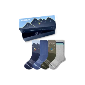 Men's Merino Wool Blend Calf Sock 4-Pack Gift Box