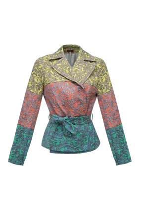 Multicolor Patchwork Jacquard Jacket