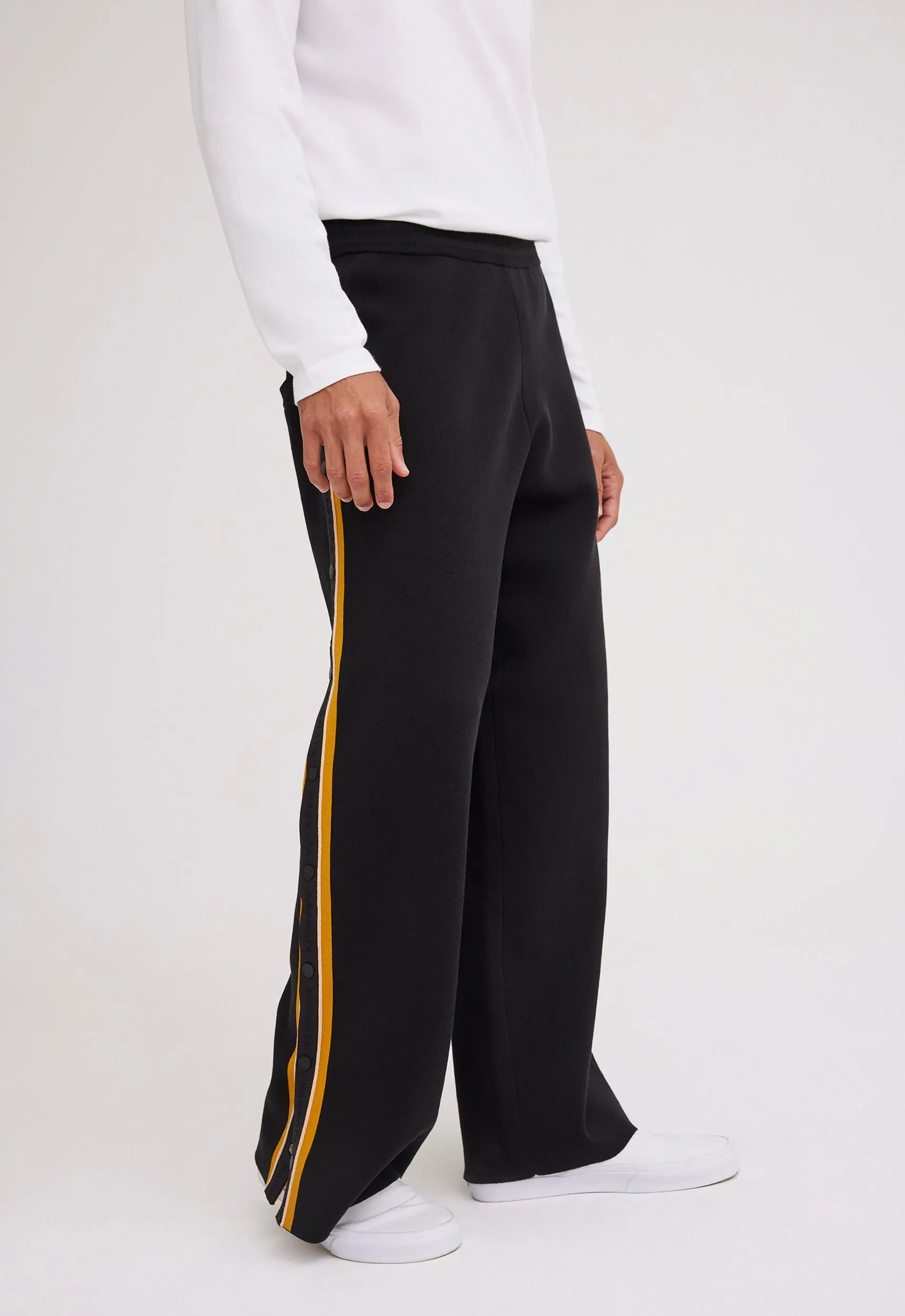 NAGNATA Side Snap Track Pant - Black/Turmeric