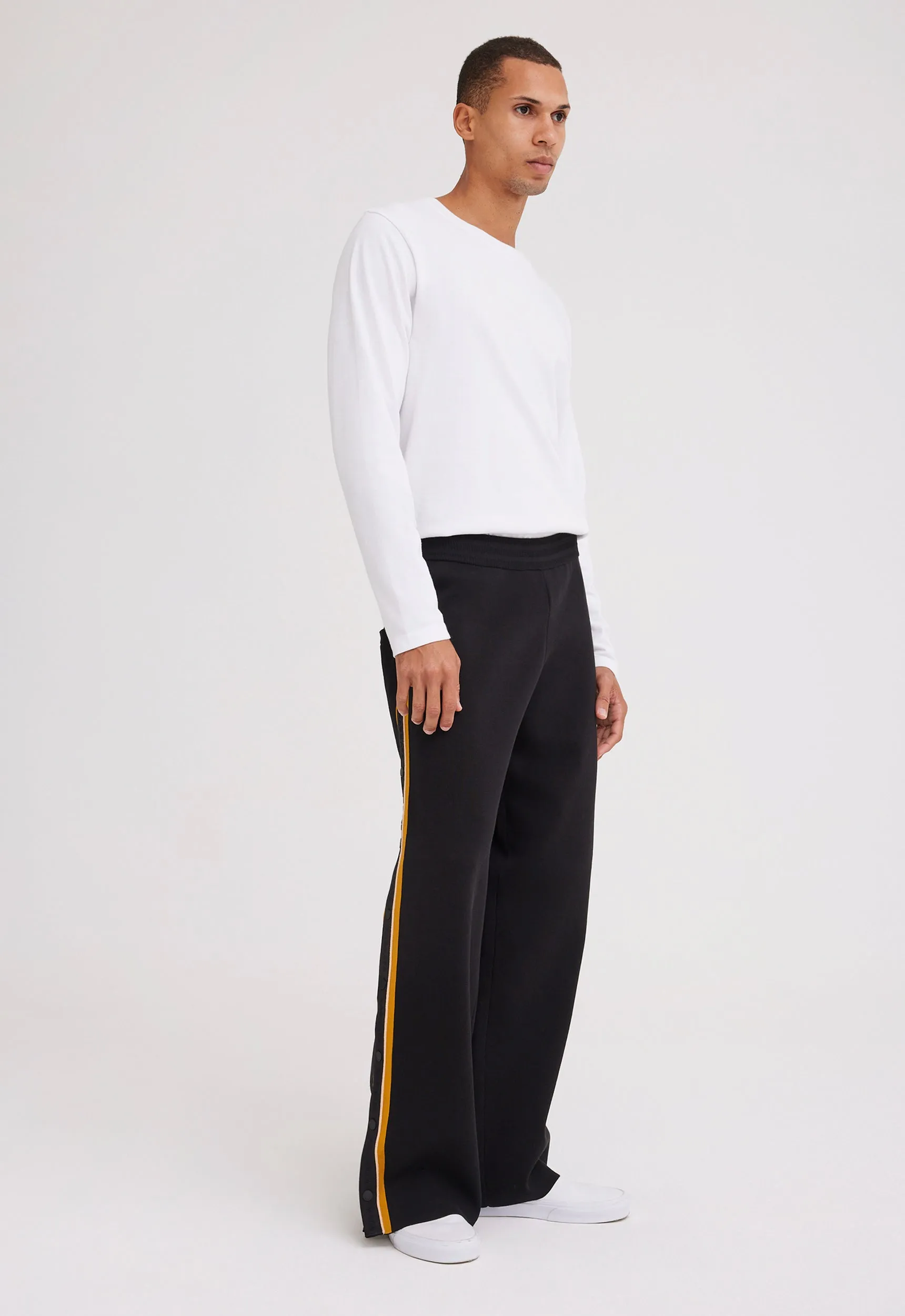 NAGNATA Side Snap Track Pant - Black/Turmeric