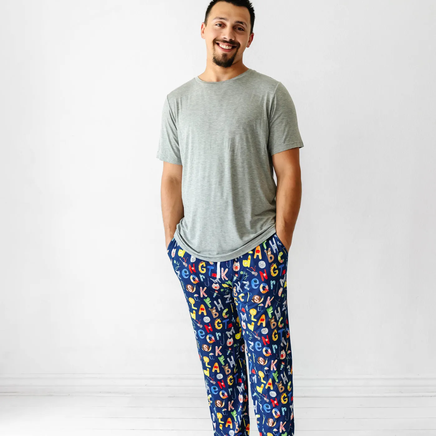 Navy Alphabet Friends Men's Pajama Pants