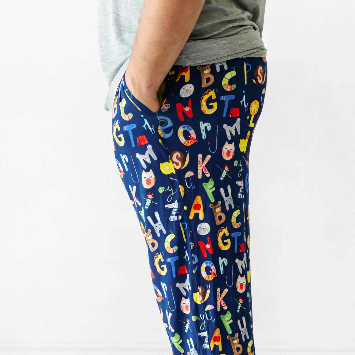 Navy Alphabet Friends Men's Pajama Pants