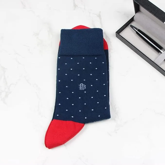 Navy Molecule Formal Socks