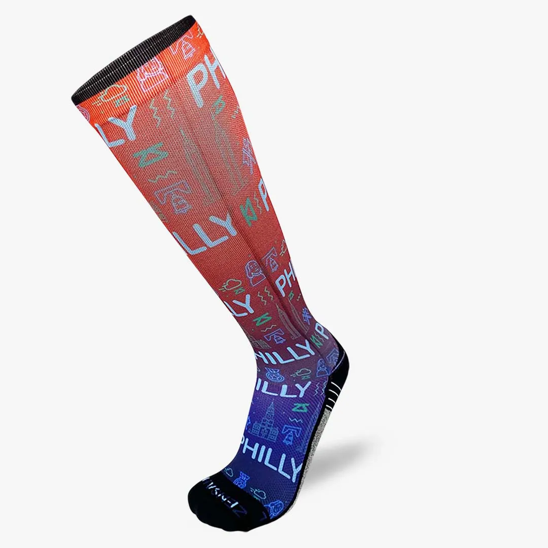 Neon Philly Compression Socks (Knee-High)