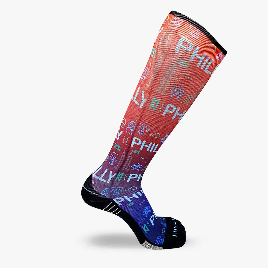 Neon Philly Compression Socks (Knee-High)