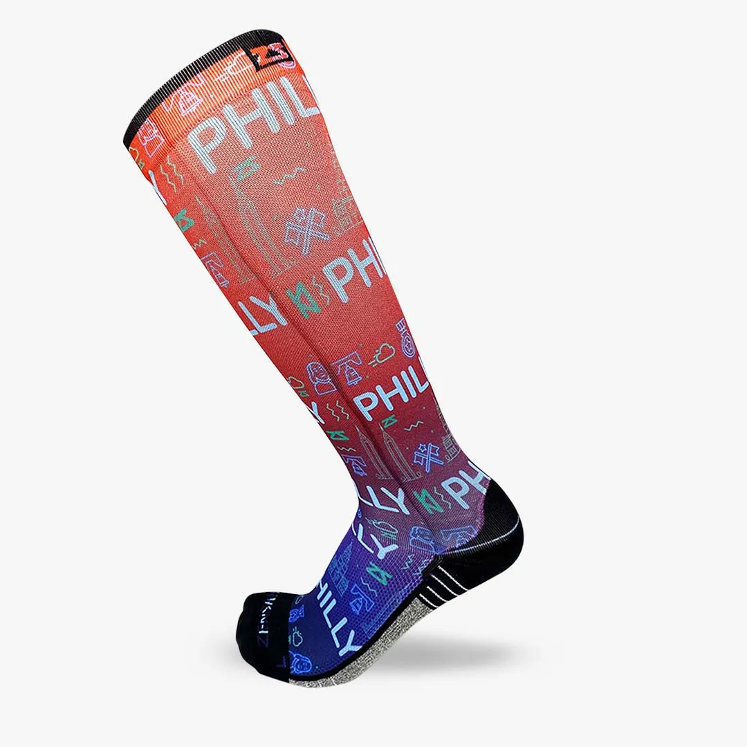 Neon Philly Compression Socks (Knee-High)