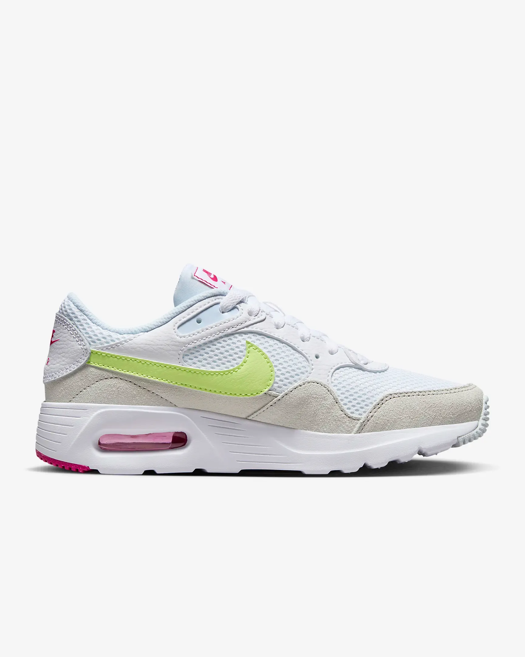 Nike Women's Air Max SC Shoes - White / Light Lemon Twist / Fireberry / Blue Tint