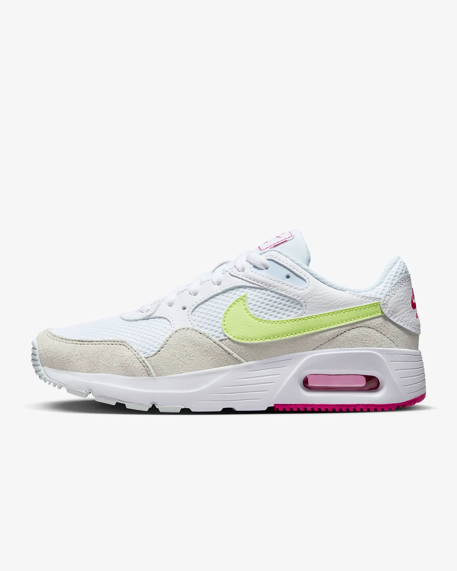 Nike Women's Air Max SC Shoes - White / Light Lemon Twist / Fireberry / Blue Tint