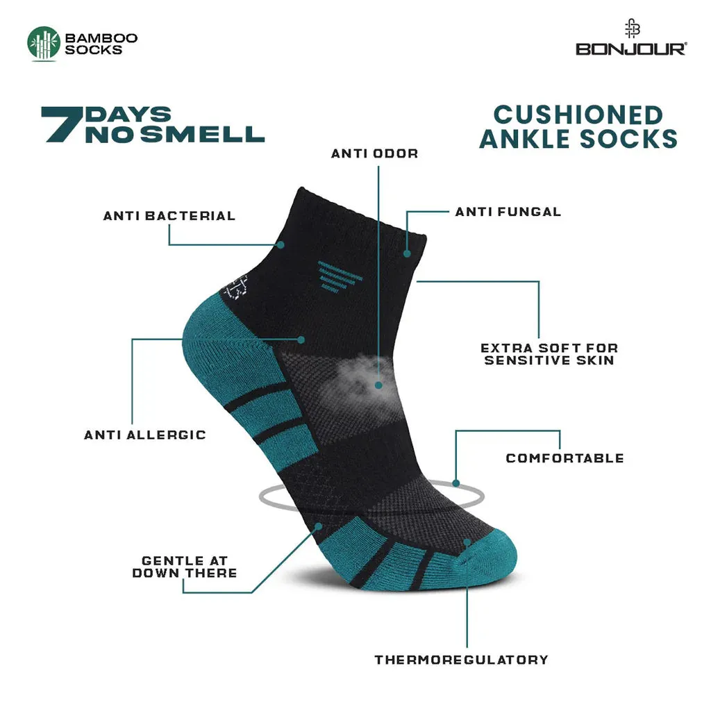 Premium Bamboo Ankle Socks - Pack of 3