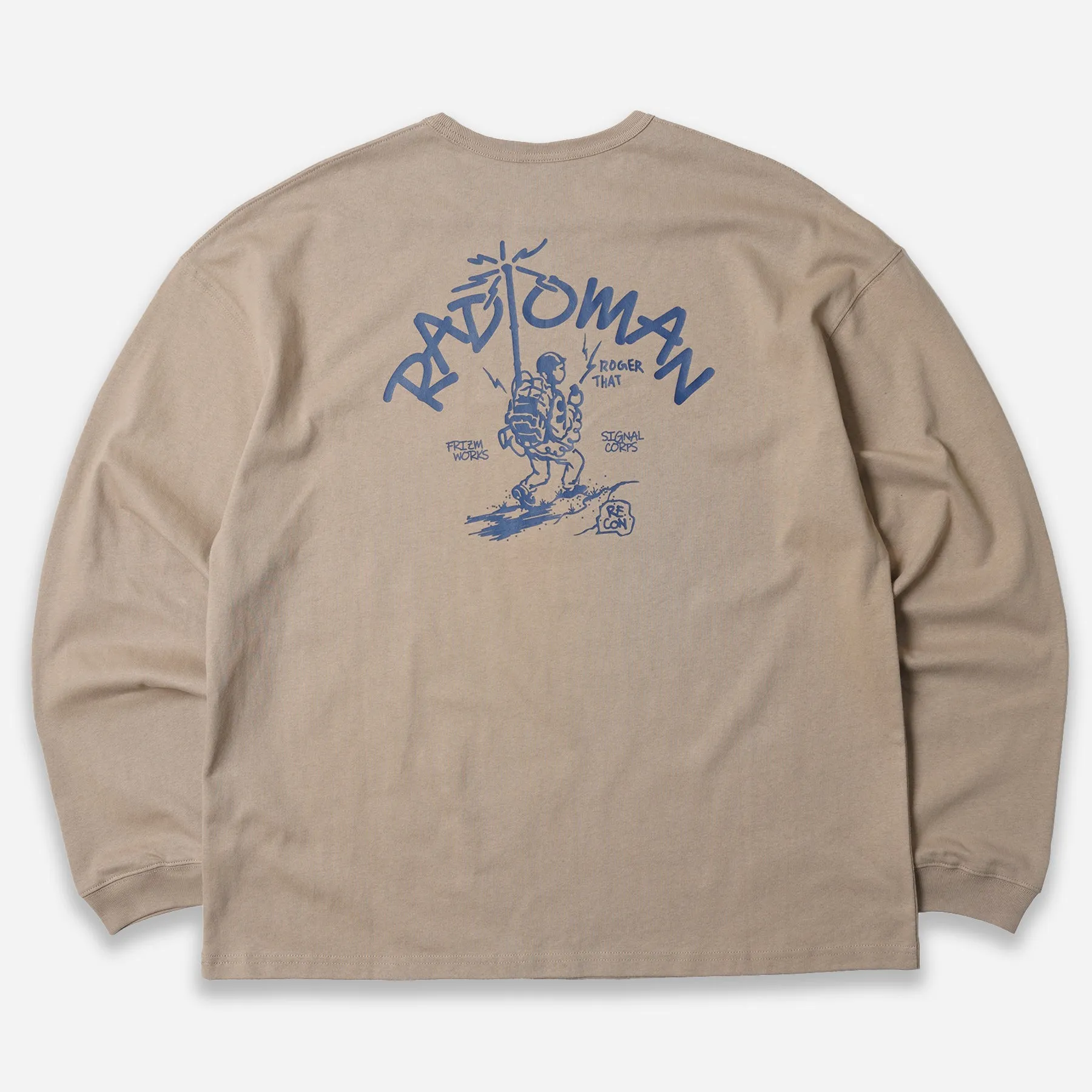 RADIO MAN LONG SLEEVE TEE - SAND