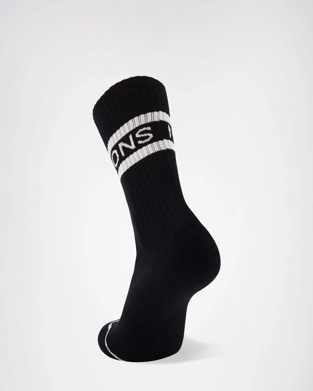 Signature Merino Crew Sock - Black White