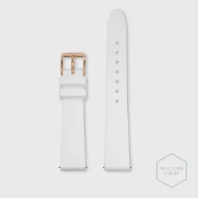 Strap 16 mm Silicone White, Rose Gold Colour