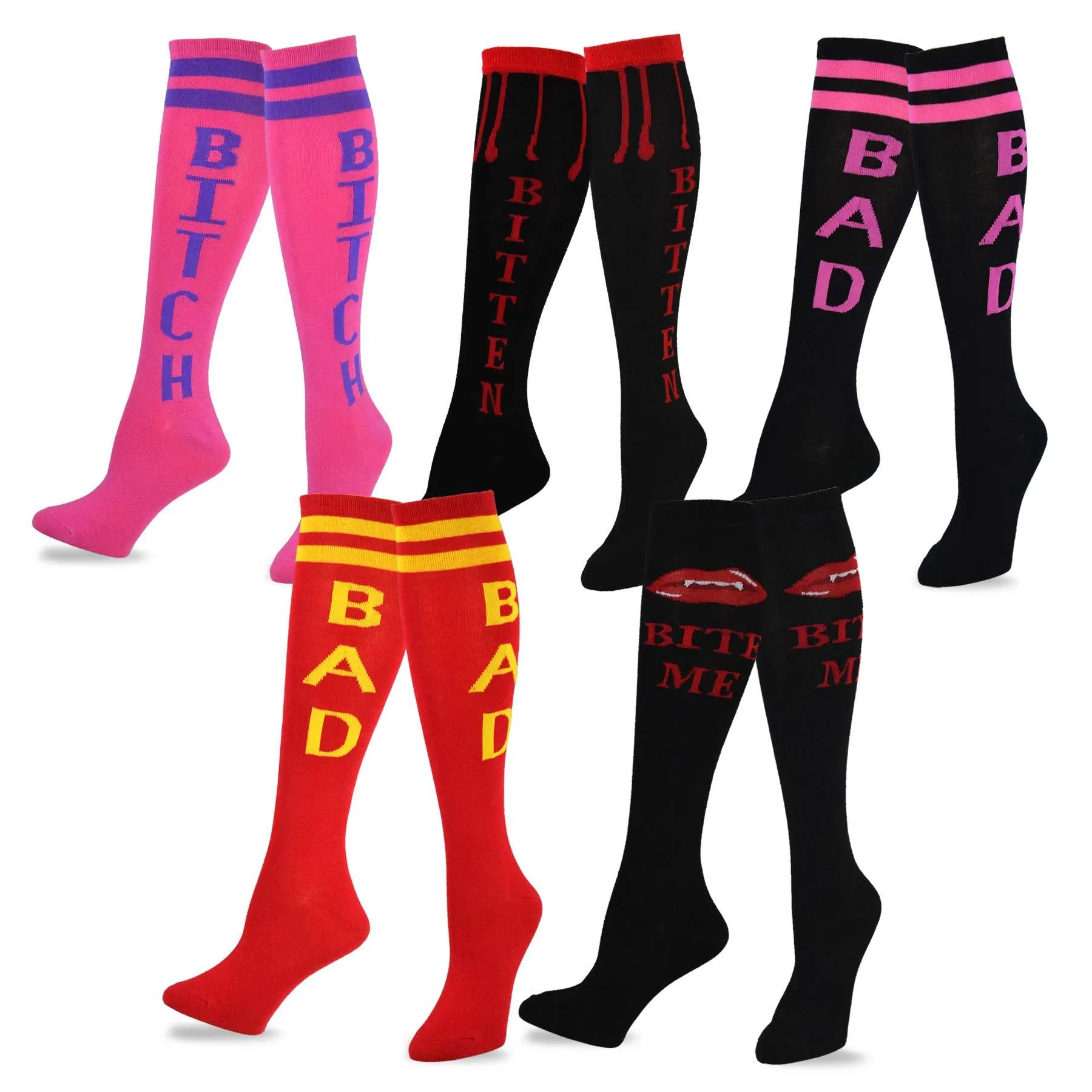 TeeHee Socks Women's Novelty Cotton Crew Assorted 5-Pack (11053)