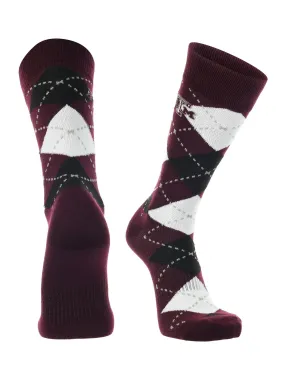 Texas A&amp;M Aggies Argyle Dress Socks NCAA Fanwear Crew Length