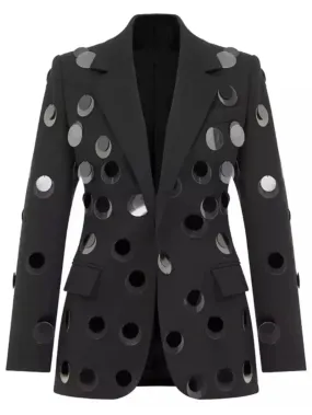 Women’s Black Blazer with Large Paillette Sequins