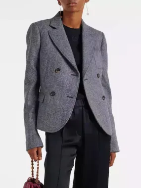 Women’s Double-Breasted Tailored Jacket in Wool